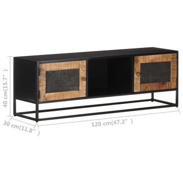 vidaXL Έπιπλο Τηλεόρασης 120x30x40cm από Ακατέργαστο Ξύλο Μάνγκο