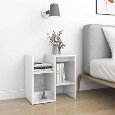 vidaXL Κομοδίνα 2 τεμ. Γυαλιστερό Λευκό 50x30x51,5cm από Επεξ. Ξύλο