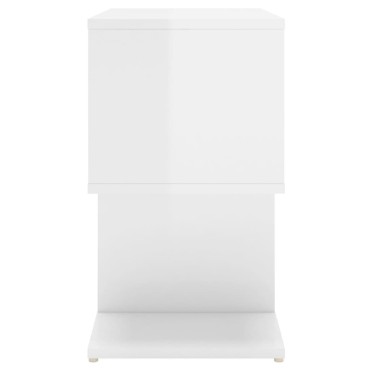 vidaXL Κομοδίνα 2 τεμ. Γυαλιστερό Λευκό 50x30x51,5cm από Επεξ. Ξύλο
