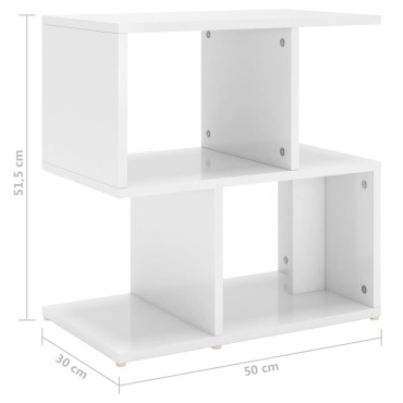 vidaXL Κομοδίνα 2 τεμ. Γυαλιστερό Λευκό 50x30x51,5cm από Επεξ. Ξύλο