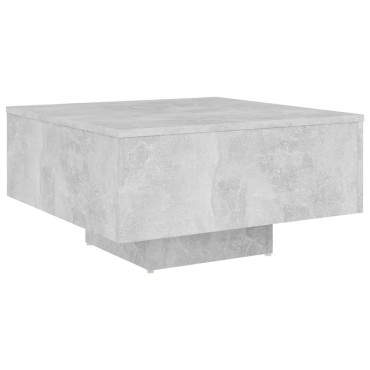 vidaXL Τραπεζάκι Σαλονιού Γκρι Σκυροδέματος 60x60x31,5cm Επεξ. Ξύλο 1 τεμ.