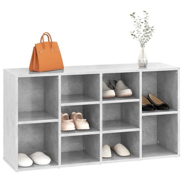 vidaXL Παπουτσοθήκη Γκρι Σκυροδέματος 103x30x54,5cm από Επεξ. Ξύλο