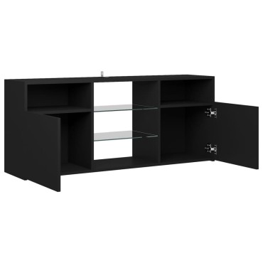 vidaXL Έπιπλο Τηλεόρασης με LED Μαύρο 120x35x15,5cm