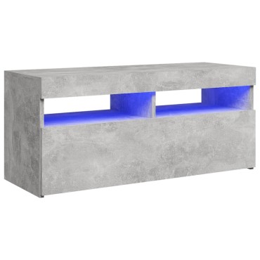 vidaXL Έπιπλο Τηλεόρασης με LED Γκρι Σκυροδέματος 90 x 35 x 40 εκ.