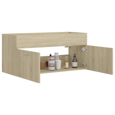 vidaXL Ντουλάπι Νιπτήρα Sonoma Δρυς 100x38,5x46cm από Επεξ. Ξύλο 1 τεμ.