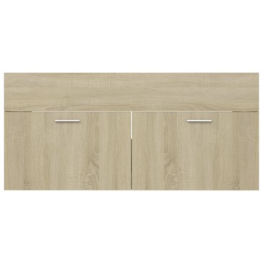 vidaXL Ντουλάπι Νιπτήρα Sonoma Δρυς 100x38,5x46cm από Επεξ. Ξύλο 1 τεμ.