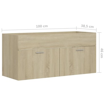 vidaXL Ντουλάπι Νιπτήρα Sonoma Δρυς 100x38,5x46cm από Επεξ. Ξύλο 1 τεμ.