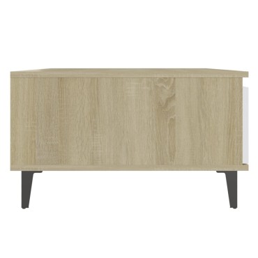 vidaXL Τραπεζάκι Σαλονιού Λευκό/Sonoma Δρυς 90x60x35cm Επεξ. Ξύλο 1 τεμ.