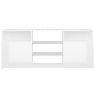 vidaXL Έπιπλο Τηλεόρασης με LED Γυαλιστερό Λευκό 120x30x50cm