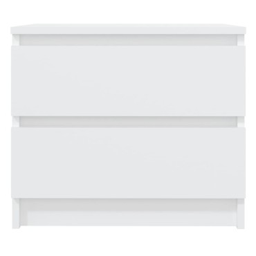 vidaXL Κομοδίνα 2 τεμ. Λευκά 50x39x43,5cm από Επεξεργασμένο Ξύλο