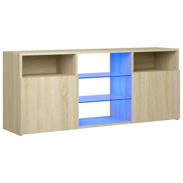 vidaXL Έπιπλο Τηλεόρασης με LED Sonoma Δρυς 120x30x50cm