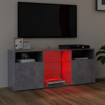 vidaXL Έπιπλο Τηλεόρασης με LED Γκρι Σκυροδέματος 120x30x50cm