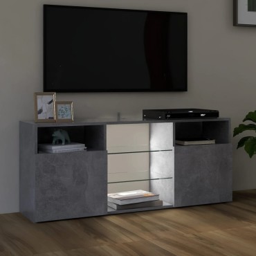 vidaXL Έπιπλο Τηλεόρασης με LED Γκρι Σκυροδέματος 120x30x50cm