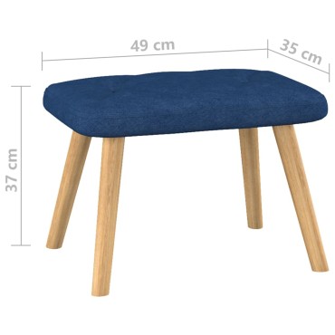 vidaXL Πολυθρόνα Relax Μπλε Υφασμάτινη με Σκαμπό 61,5x69x95,5cm 1 τεμ.