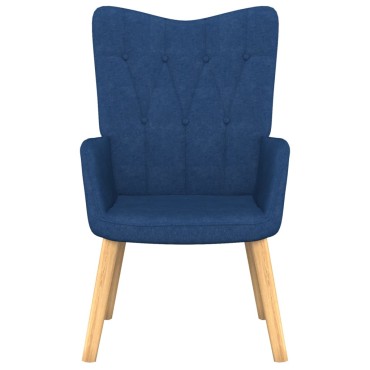 vidaXL Πολυθρόνα Relax Μπλε Υφασμάτινη με Σκαμπό 61,5x69x95,5cm 1 τεμ.