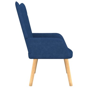 vidaXL Πολυθρόνα Relax Μπλε Υφασμάτινη με Σκαμπό 61,5x69x95,5cm 1 τεμ.