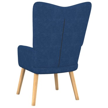 vidaXL Πολυθρόνα Relax Μπλε Υφασμάτινη με Σκαμπό 61,5x69x95,5cm 1 τεμ.
