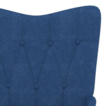 vidaXL Πολυθρόνα Relax Μπλε Υφασμάτινη με Σκαμπό 61,5x69x95,5cm 1 τεμ.