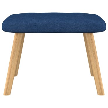 vidaXL Πολυθρόνα Relax Μπλε Υφασμάτινη με Σκαμπό 61,5x69x95,5cm 1 τεμ.