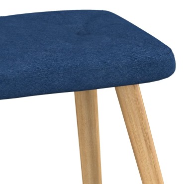 vidaXL Πολυθρόνα Relax Μπλε Υφασμάτινη με Σκαμπό 61,5x69x95,5cm 1 τεμ.