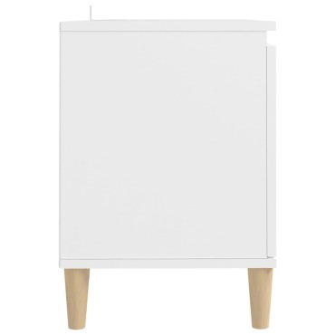 vidaXL Έπιπλο Τηλεόρασης Λευκό 103,5x30x50cm με Μασίφ Ξύλινα Πόδια