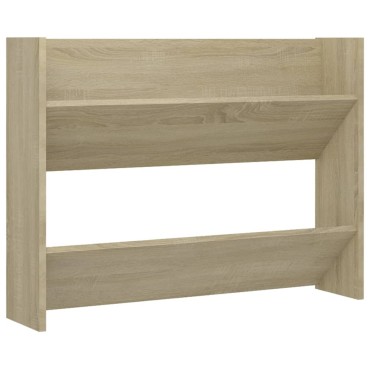 vidaXL Παπουτσοθήκη Τοίχου Sonoma Δρυς 80x18x60cm Επεξ. Ξύλο