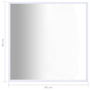 vidaXL Καθρέφτης Λευκός 60 x 60 εκ.