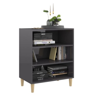 vidaXL Συρταριέρα Γυαλιστερό Γκρι 57x35x70cm από Επεξ. Ξύλο 1 τεμ.