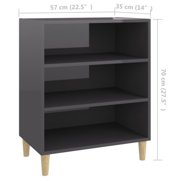 vidaXL Συρταριέρα Γυαλιστερό Γκρι 57x35x70cm από Επεξ. Ξύλο 1 τεμ.