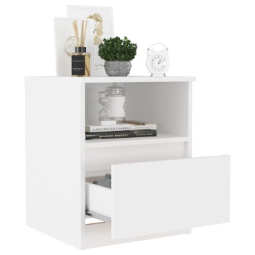 vidaXL Κομοδίνα 2 τεμ. Λευκά 40x40x50cm από Επεξ. Ξύλο