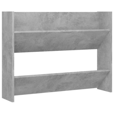 vidaXL Παπουτσοθήκη Τοίχου Γκρι Σκυρ. 80x18x60cm Επεξ. Ξύλο