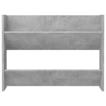 vidaXL Παπουτσοθήκη Τοίχου Γκρι Σκυρ. 80x18x60cm Επεξ. Ξύλο