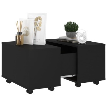 vidaXL Τραπεζάκι Σαλονιού Μαύρο 60x60x38cm από Επεξ. Ξύλο 1 τεμ.
