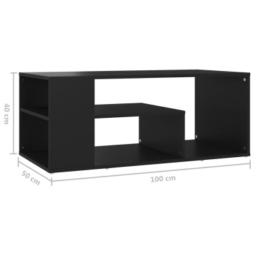 vidaXL Τραπεζάκι Σαλονιού Μαύρο 100x50x40cm Επεξεργασμένο Ξύλο 1 τεμ.