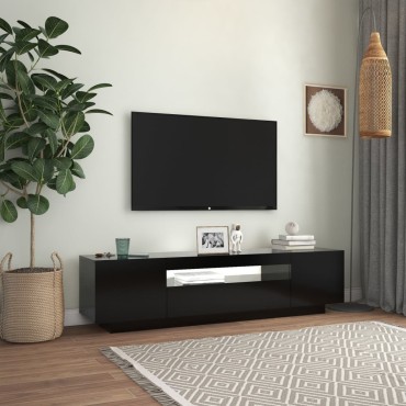 vidaXL Έπιπλο Τηλεόρασης με LED Μαύρο 160x35x40 εκ.