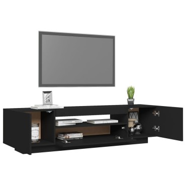 vidaXL Έπιπλο Τηλεόρασης με LED Μαύρο 160x35x40 εκ.