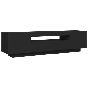 vidaXL Έπιπλο Τηλεόρασης με LED Μαύρο 160x35x40 εκ.