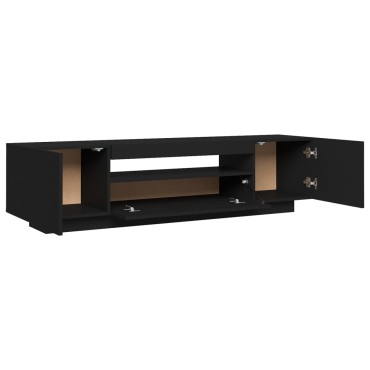 vidaXL Έπιπλο Τηλεόρασης με LED Μαύρο 160x35x40 εκ.