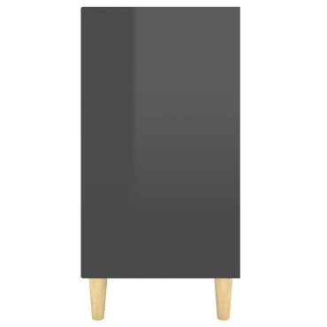 vidaXL Ραφιέρα Γυαλιστερή Γκρι 103,5x35x70cm από Επεξ. Ξύλο 1 τεμ.