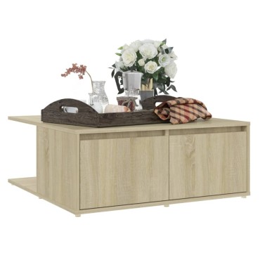 vidaXL Τραπεζάκι Σαλονιού Sonoma Δρυς 80x80x31cm από Επεξ. Ξύλο 1 τεμ.