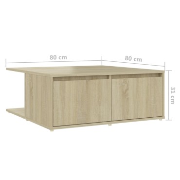 vidaXL Τραπεζάκι Σαλονιού Sonoma Δρυς 80x80x31cm από Επεξ. Ξύλο 1 τεμ.