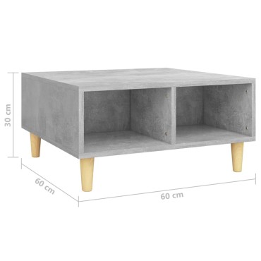 vidaXL Τραπεζάκι Σαλονιού Γκρι Σκυρ. 60x60x30cm Επεξεργασμένο Ξύλο 1 τεμ.