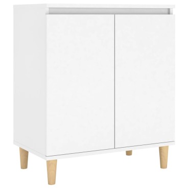 vidaXL Μπουφές Λευκός 60x35x70cm από Επεξ. Ξύλο με Ξύλινα Πόδια 1 τεμ.