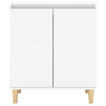 vidaXL Μπουφές Λευκός 60x35x70cm από Επεξ. Ξύλο με Ξύλινα Πόδια 1 τεμ.