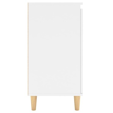 vidaXL Μπουφές Λευκός 60x35x70cm από Επεξ. Ξύλο με Ξύλινα Πόδια 1 τεμ.
