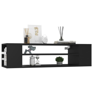 vidaXL Έπιπλο Τηλεόρασης Κρεμαστό Μαύρο 100x30x26,5cm Επεξ. Ξύλο