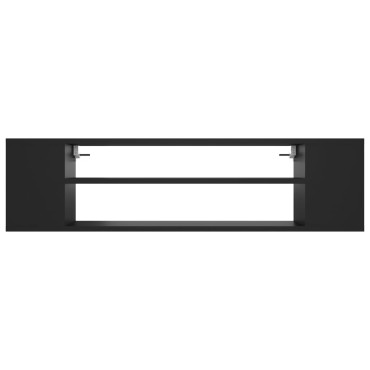vidaXL Έπιπλο Τηλεόρασης Κρεμαστό Μαύρο 100x30x26,5cm Επεξ. Ξύλο