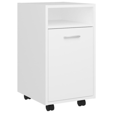 vidaXL Βοηθητικό Ντουλάπι με Τροχούς Λευκό 33x38x60cm Επεξ. Ξύλο 1 τεμ.