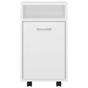 vidaXL Βοηθητικό Ντουλάπι με Τροχούς Λευκό 33x38x60cm Επεξ. Ξύλο 1 τεμ.