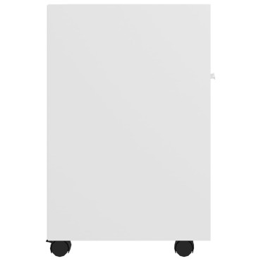 vidaXL Βοηθητικό Ντουλάπι με Τροχούς Λευκό 33x38x60cm Επεξ. Ξύλο 1 τεμ.